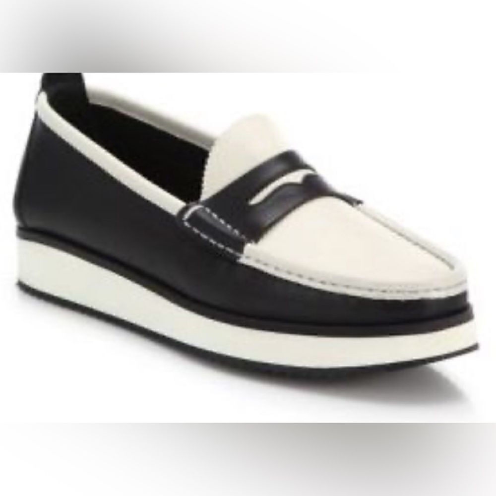 RAG & BONE Tanja two tone black and white Loafers. Size 39